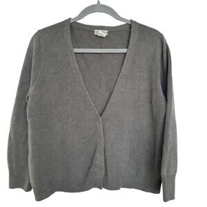 J.Crew Women's Vintage 100% Cashmere Brown V-Neck Cardigan, Size L, Flawed